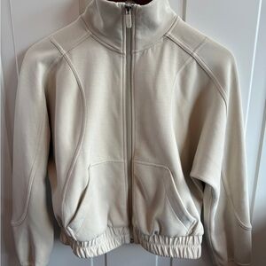 lululemon athletica Cream Softstreme zip front Jacket size 0